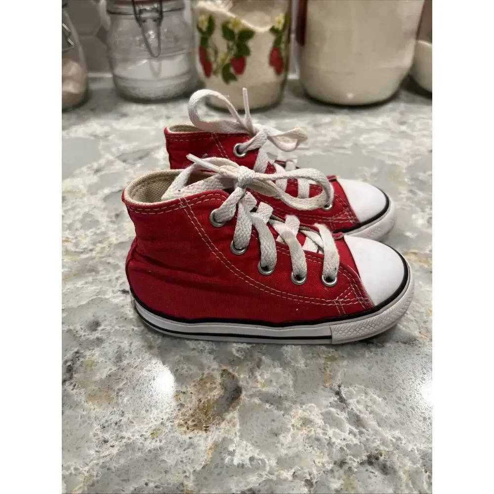 Converse Kids Chuck Taylor All Star High Top Shoes Red Size 7 Unisex Classic Kid